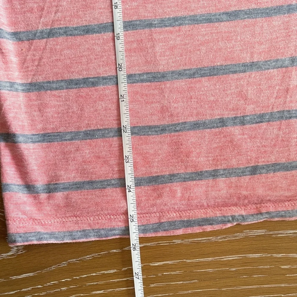 Banana Republic Coral and Gray Striped Tee